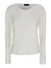 Alberta Ferretti Satin Blouse In White
