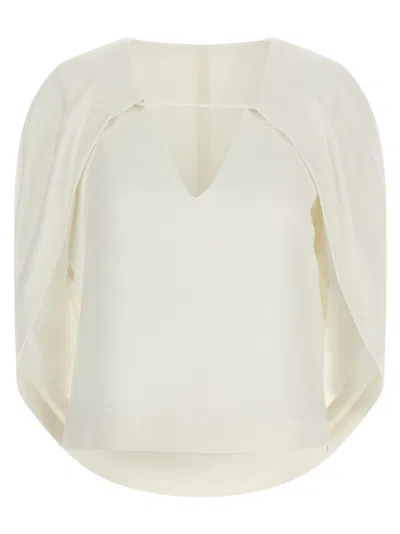 Alberta Ferretti Cape Top In Neutral
