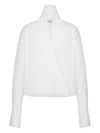 Alberta Ferretti White Cotton Blouse With Wrap Design In White