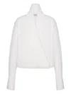 Alberta Ferretti White Cotton Blouse With Wrap Design In White