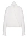 Alberta Ferretti White Cotton Blouse With Wrap Design In White