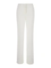 Alberta Ferretti White High Waist Pants With Concealed Closure In Silk Blend Woman In White