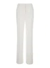 Alberta Ferretti White High Waist Pants With Concealed Closure In Silk Blend Woman In White