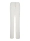 Alberta Ferretti White High Waist Pants With Concealed Closure In Silk Blend Woman In White