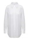 ALBERTA FERRETTI WHITE MAXI SHIRT IN COTTON ORGANZA WOMAN