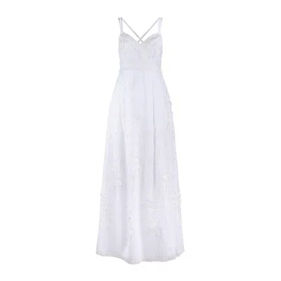 Alberta Ferretti White Sangallo Dress With Crossover Straps
