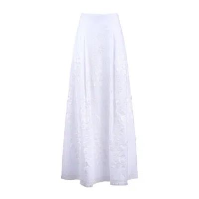 Alberta Ferretti White Sangallo Skirt