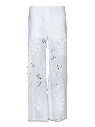 Alberta Ferretti White Sangallo Trousers