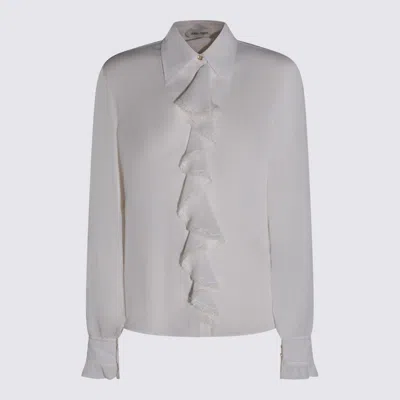 Alberta Ferretti Ruffled Shirt In Neutral