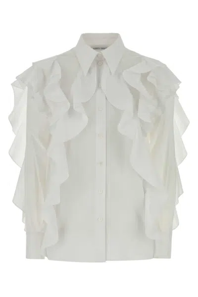 Alberta Ferretti Alberta Ferreti Stretch Poplin Cotton Shirt In White
