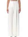 Alberta Ferretti White Wide-leg Pleated Trousers In White