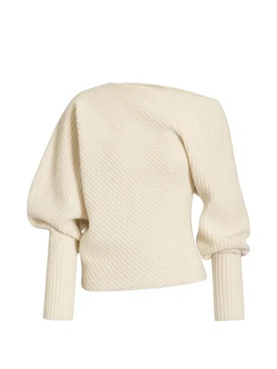 Alberta Ferretti Wide Boat-neck Sweater In White