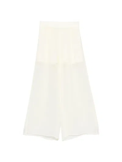 Alberta Ferretti Kids' Wide-leg Casual Trousers In White