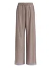 Alberta Ferretti Wide Leg Crystals Net Trousers Clothing In Pink