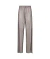 Alberta Ferretti Wide Leg Crystals Net Trousers Clothing In Gray