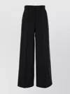 Alberta Ferretti Wide-leg Pant With Front Pleats And Pockets In Black