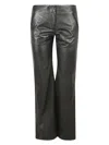 Alberta Ferretti Wide Leg Shiny Leather Trousers In Black