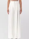 Alberta Ferretti Pantalone Dalla Gamba Ampia In Crepe Stretch Bianco  Donna In White