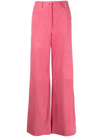 ALBERTA FERRETTI WIDE-LEG SUEDE TROUSERS