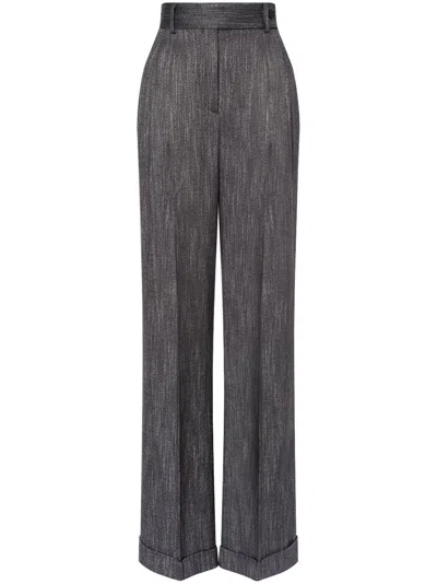 Alberta Ferretti Wide-leg Tailored Trousers In Grey