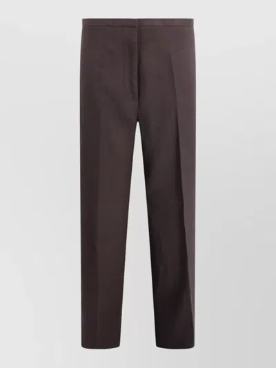 Alberta Ferretti Wide Leg Tailored Trousers Straight Cut In Brown