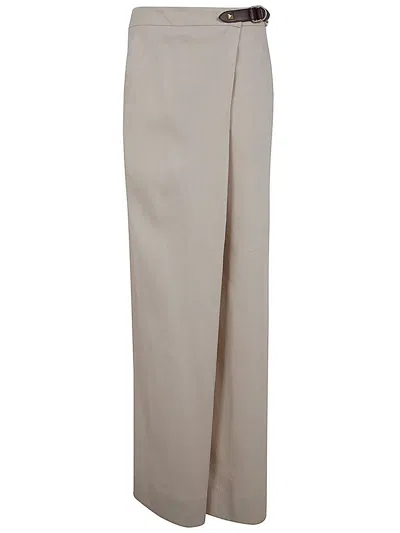 Alberta Ferretti Wide Leg Trouser In Butter