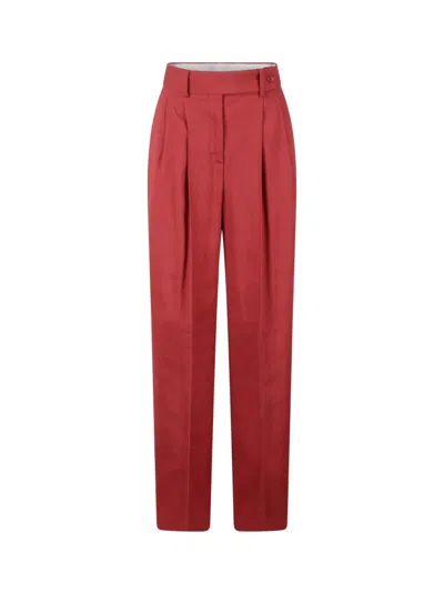 Alberta Ferretti Wide Leg Trousers In Red