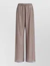 Alberta Ferretti Wide Leg Crystals Net Trousers Clothing In Brown