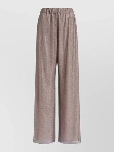 ALBERTA FERRETTI WIDE LEG TROUSERS CRYSTAL NET SHEER
