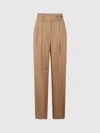Alberta Ferretti Beige Pants With High Waist And Belt Loops In Nude & Neutrals