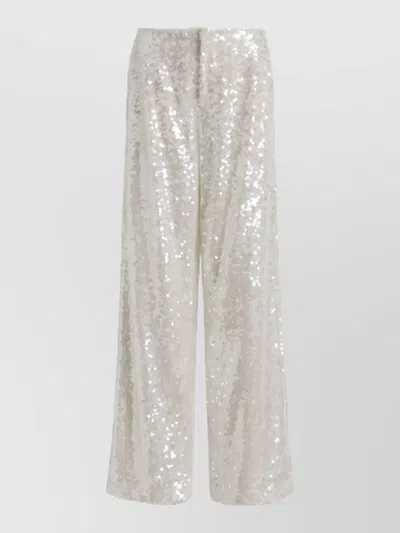 ALBERTA FERRETTI WIDE LEG TROUSERS SEQUIN DETAIL POCKETS