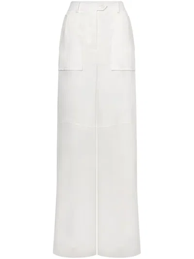 Alberta Ferretti Wide-leg Trousers In White