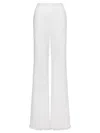 Alberta Ferretti Embroidered And Cut-out Design Trousers In Cotton In White