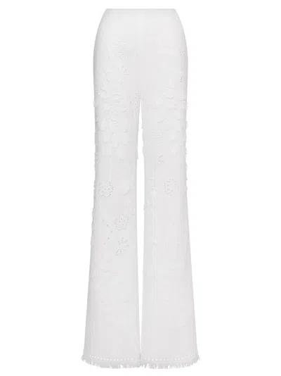 ALBERTA FERRETTI ALBERTA FERRETTI WIDE-LEG TROUSERS WITH FLORAL EMBROIDERY