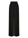Alberta Ferretti Cady Stretch Wide Leg Trousers In Black