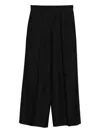 Alberta Ferretti Wide-leg Wool Blend Trousers With High Waist In Black