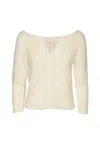 ALBERTA FERRETTI WIDE NECK PERFORATED RIBBED TOP