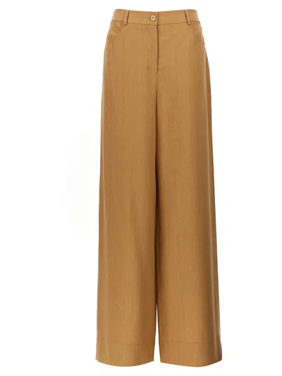Alberta Ferretti Wide Range Of Trousers In Brown