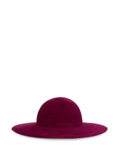 Alberta Ferretti Wide-brim Tall-crown Hat In Purple