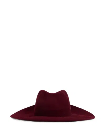 Alberta Ferretti Wide-brim Wool Hat In Red