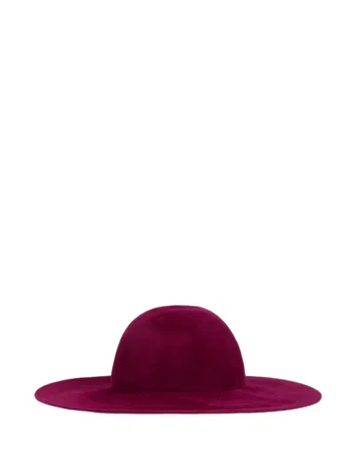 Alberta Ferretti Wide-brimmed Felt Hat In Red