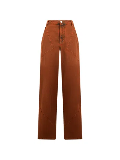 Alberta Ferretti Wide-leg Jeans In Brown