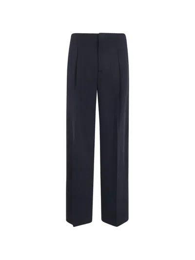 Alberta Ferretti Wide-leg Pleated Tailored Trousers In White