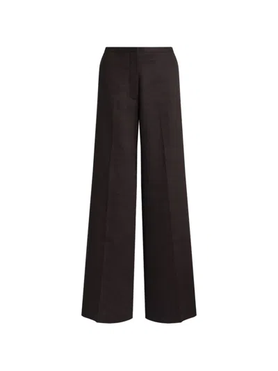 Alberta Ferretti Wide-leg Trousers In Brown