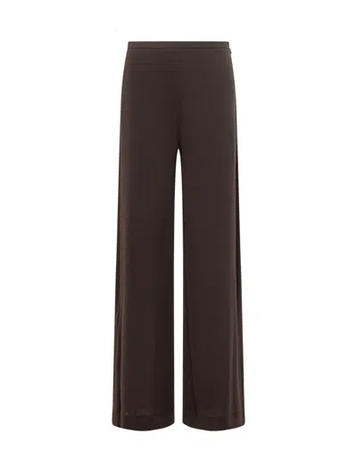 Alberta Ferretti Wide-leg Trousers In Brown