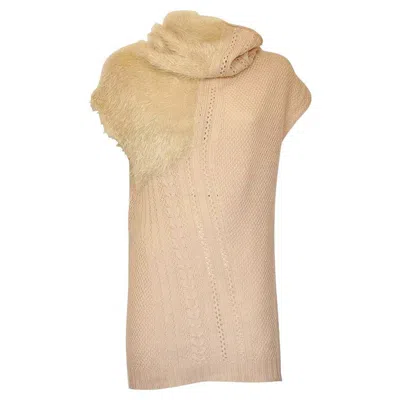 Pre-owned Alberta Ferretti Woll Sweater Size 44 In Sand