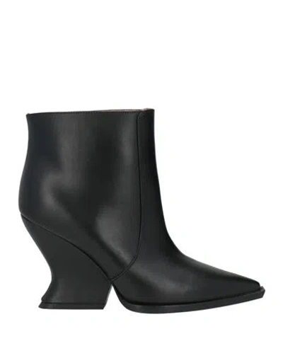 Alberta Ferretti Woman Ankle Boots Black Size 6 Leather