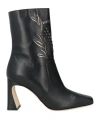 Alberta Ferretti Woman Ankle Boots Black Size 7 Leather