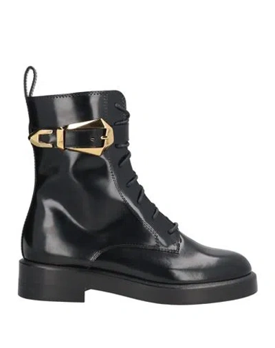 Alberta Ferretti Woman Ankle Boots Black Size 8 Leather