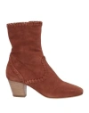 Alberta Ferretti Woman Ankle Boots Brown Size 8 Soft Leather In Brown